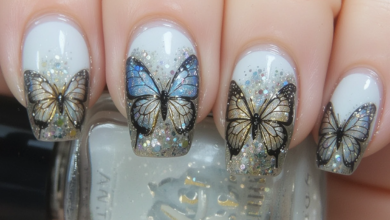 uÃ±as con mariposas